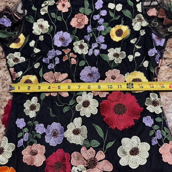 Floral Embroidered Long Sleeve Dress Sz S - Picture 9 of 10